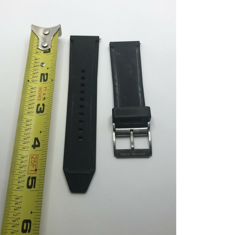 Michael Kors Watch Parts 2 Piece Band Black Silicone 22/24mm PY38